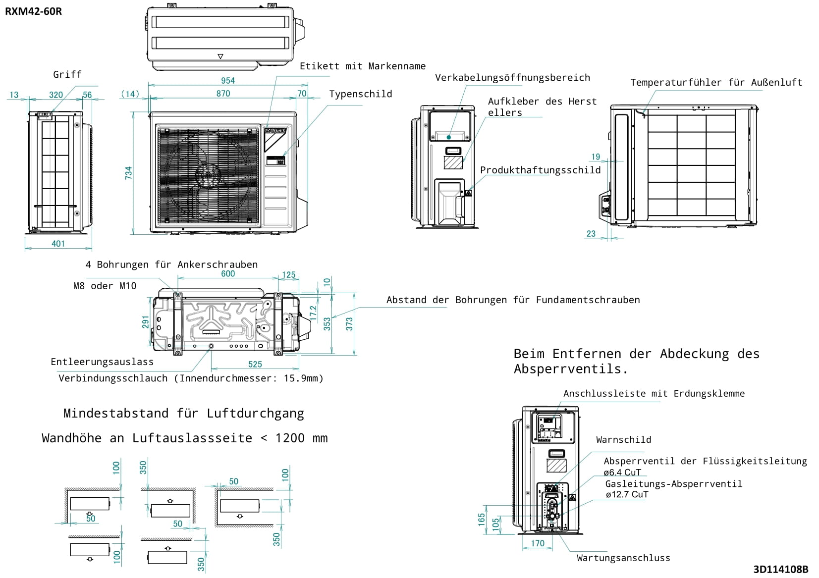 Daikin R-32 Außengerät RXM-A8 Typ 50 Wärmepumpe R-32