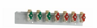 Danfoss Montageschine f. Wohnungsstation incl. 5 St. Kugelhäne 3/4 X 76mm IG/AG