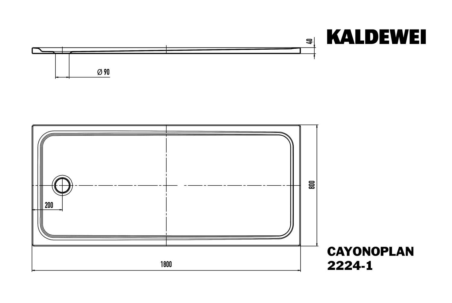 KA DW CAYONOPLAN Mod.2224-1,800x1800mm, alpinweiß,Secure Plus