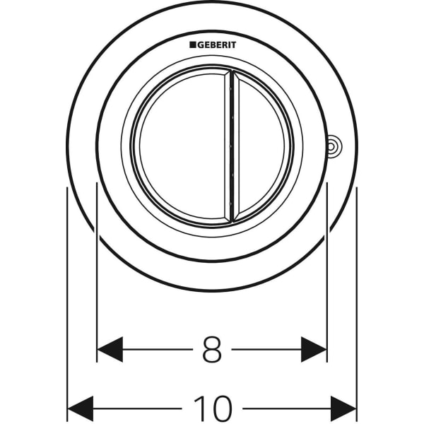 Geberit Typ 01 Fernbetätigung, pneumatisch 2-Mengen-Sp., Möbeldrücker, weiß