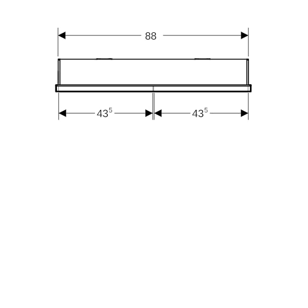 Geberit ONE SPS, Comf.Light, 2 Türen, UP-Mont 90x90x15cm, schwarz matt/alu. plvb