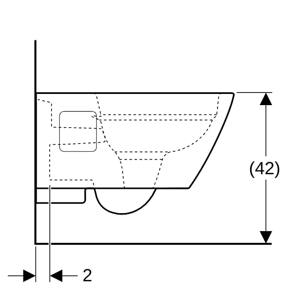 Geberit Renova Plan Wand-WC Tiefspüler teilgeschlossene Form Rimfree, weiß Tect