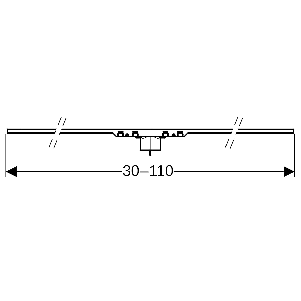 Geberit CleanLine50 Duschrinne, 30-110 cm Edelstahl gebürstet, Bj. 2025