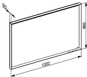 KEUCO LS R. Lumos 14597, silber-erloxiert, 1000 x 650 x 60 mm