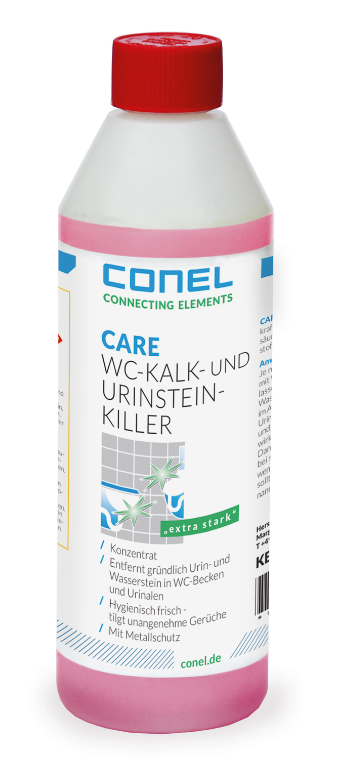 CARE WC-Kalk-/Urinsteinkiller 500ml Flasche Konzentrat salzsäurehaltig CONEL CARE WC-Kalk-/Urinsteinkiller 500ml Flasche Konzentrat salzsäurehaltig CONEL