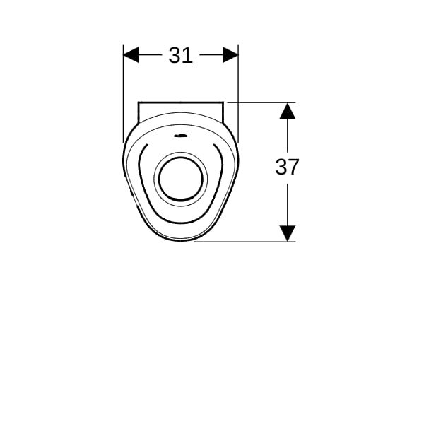 Geberit Preda Urinal, für integr. Strg. Zulauf hinten, weiß