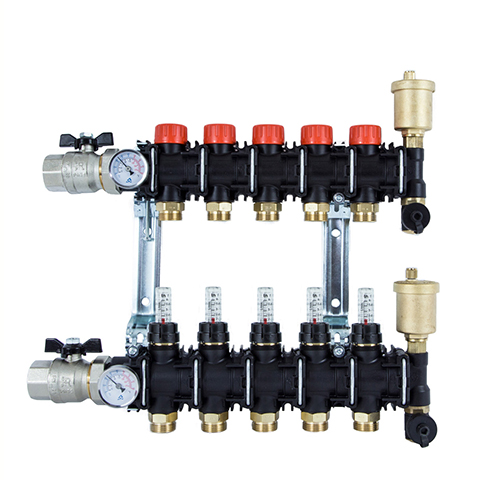 Flamco Heizkreis-Verteiler K9000TP 6 Kreise 3/4"EK, Kunststoff, Flowmeter 1-4L Flamco Heizkreis-Verteiler K9000TP 6 Kreise 3/4"EK, Kunststoff, Flowmeter 1-4L