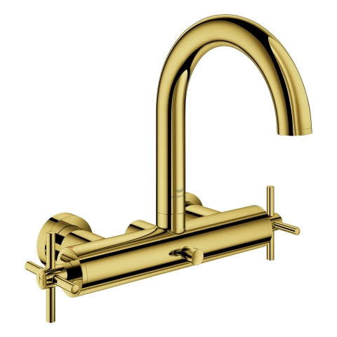 GROHE 2-Griff-Wannenbatt. Atrio 25268 Wandmontage Kreuz-Griffe cool sunrise