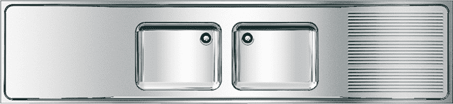 AR Gewerbespüle, MAXIMA, Edelstahl, 2 Becken, 2600x432x600 mm, Tropfteil re AR Gewerbespüle, MAXIMA, Edelstahl, 2 Becken, 2600x432x600 mm, Tropfteil re