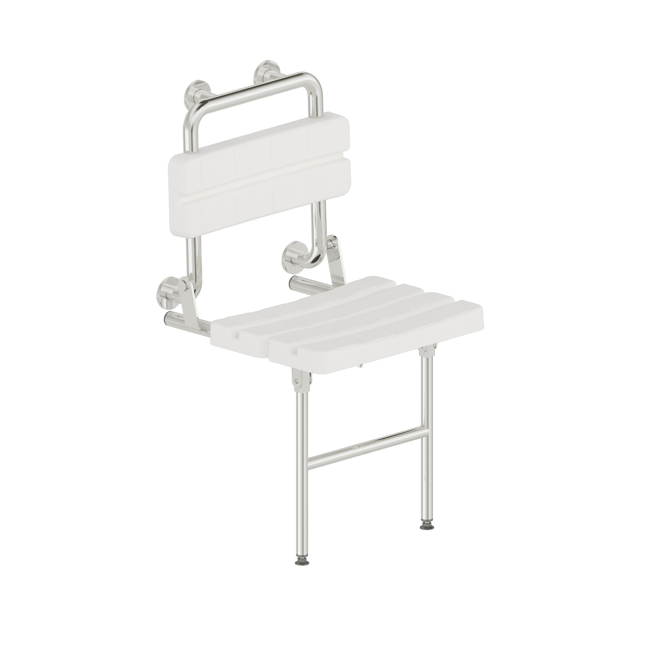 LEH Duschsitz-Wandmontage Funktion R-Lehne Bod-St. Module weiß Edelst. matt LEH Duschsitz-Wandmontage Funktion R-Lehne Bod-St. Module weiß Edelst. matt