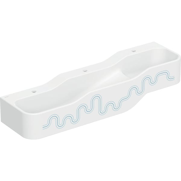 Geberit Bambini Spiel/Waschlandschaft B:140cm 3 Waschpl., tieferes B li, 3 Hl., blau