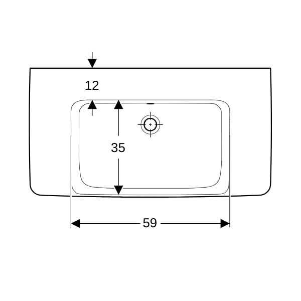 Geberit Renova Plan WT mit Ablagefl., 90x48cm o. Hl., m. Ül., weiß, KeraTect