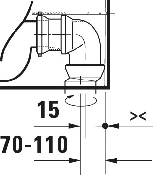 DU Stand WC für Kombination ME by Starck 650mm, weiß, Tiefspüler, rimmless, WG