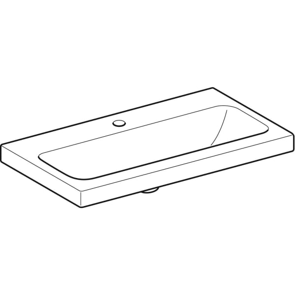 Geberit iCon Light WT 75x42cm, verk. Ausld. mit Hahnloch, ohne Überlauf, weiß