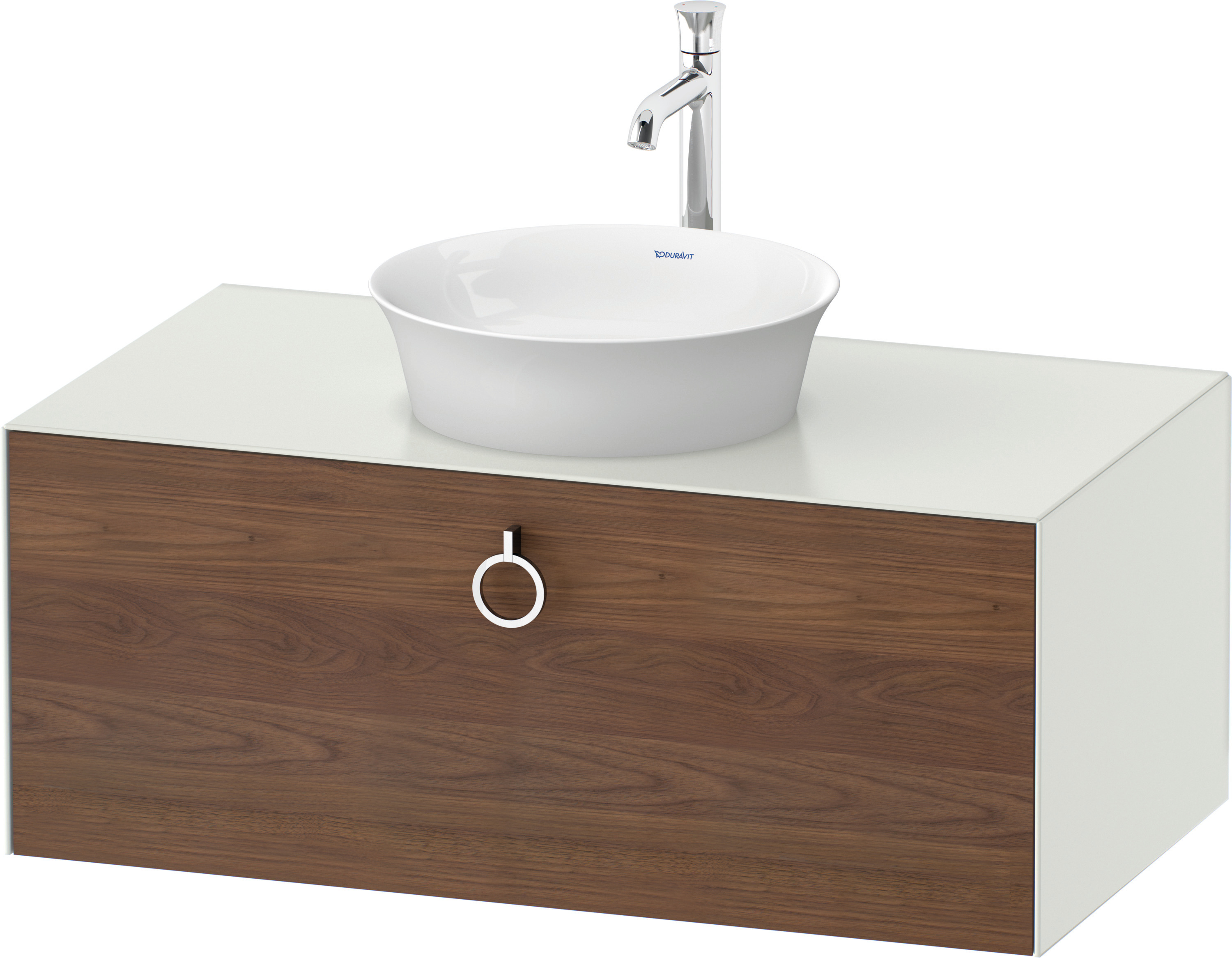 Duravit WTU wandh. White Tulip,1 Ausz.,mit Griff,408x1000x550,A.Nussb.M./Weiß Sdm.