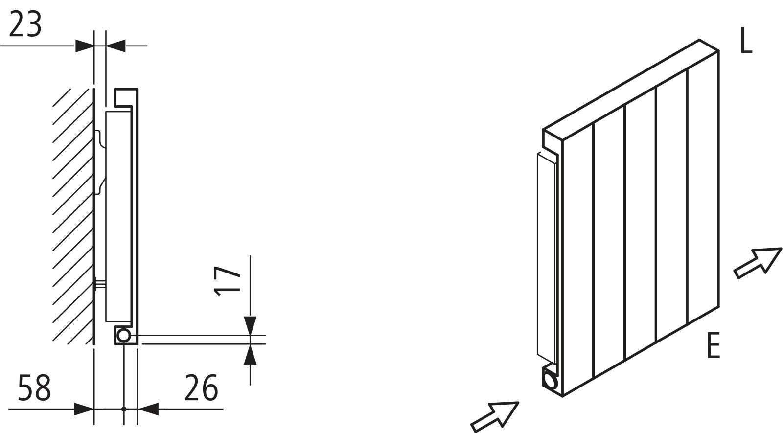 Kermi Heizwand HVN Typ11 BH1800x61x770 QN1914, RAL9016, 6 bar, ANB12
