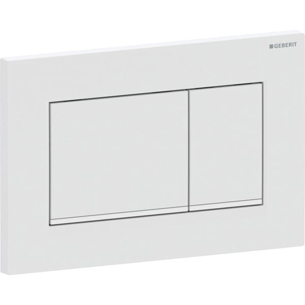 Geberit Sigma20 BetPl., eckig, 2-Mengen-Sp. weiß matt, Etc/ weiß glänzend
