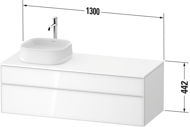 DU Kons-WTU wh Zencha 550x1300x442mm schw. Linienstr./graph. spm. 1 AZ 1 SK
