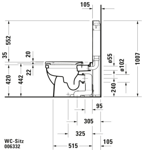 DU WC-Sitz ohne Absenkautomatik Scharniere edelstahl, lang, weiß