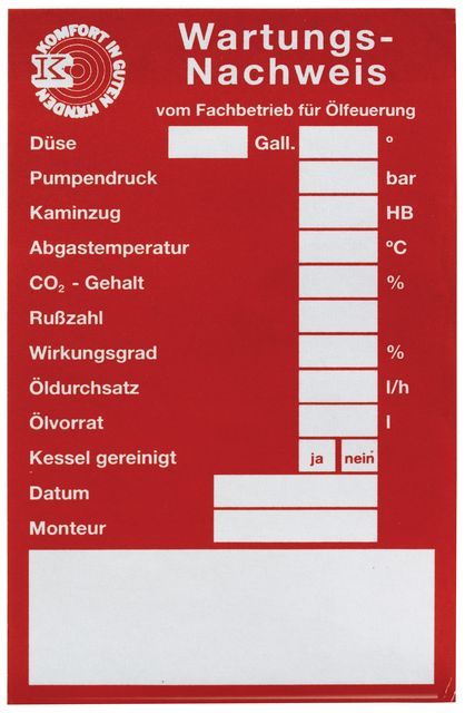 Flamco Wartungsetiketten Öl selbstklebend, Papier rot Flamco Wartungsetiketten Öl selbstklebend, Papier rot
