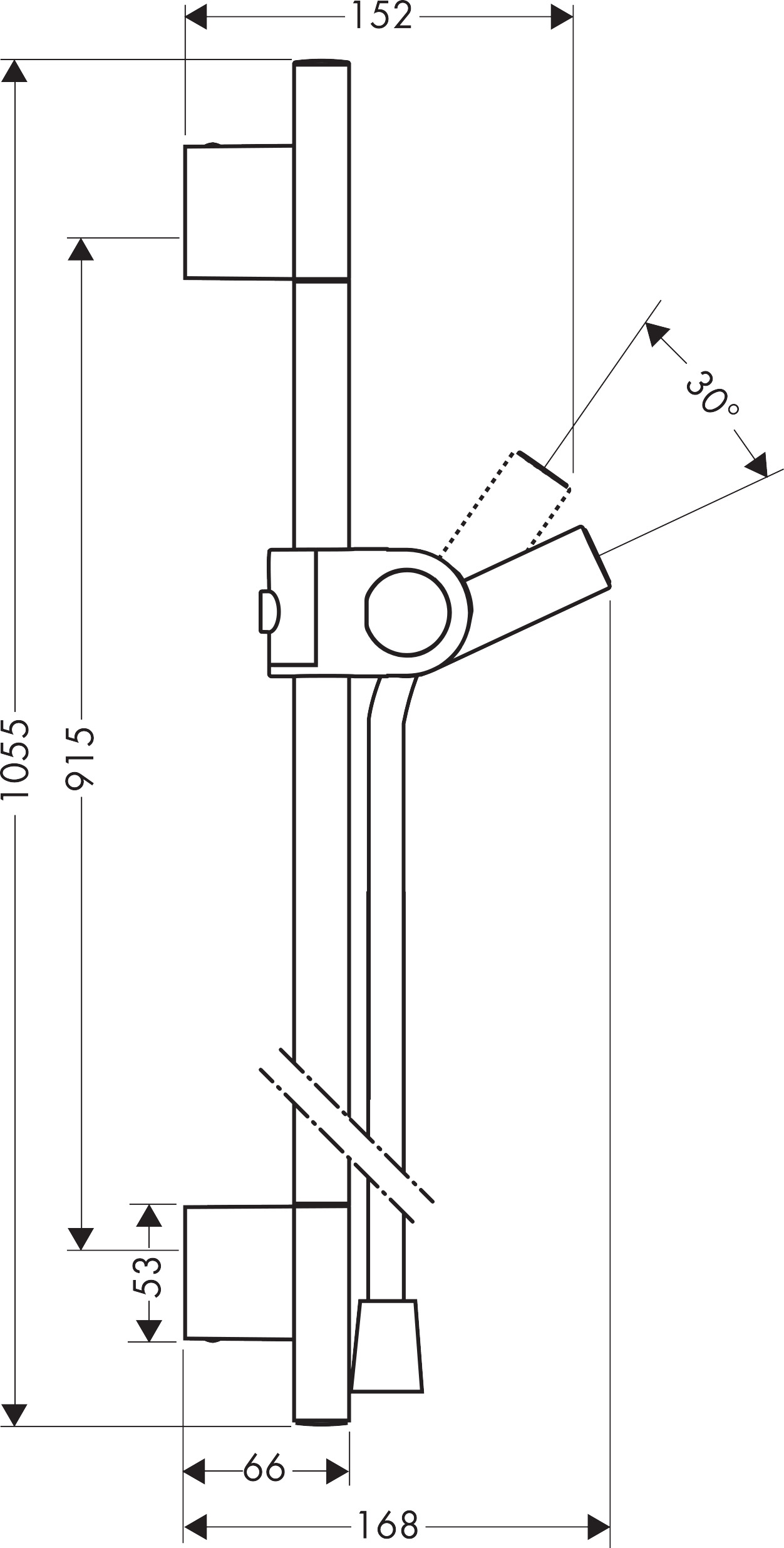 Hansgrohe Brausenstange Axor Uno BBR mit Schlauch