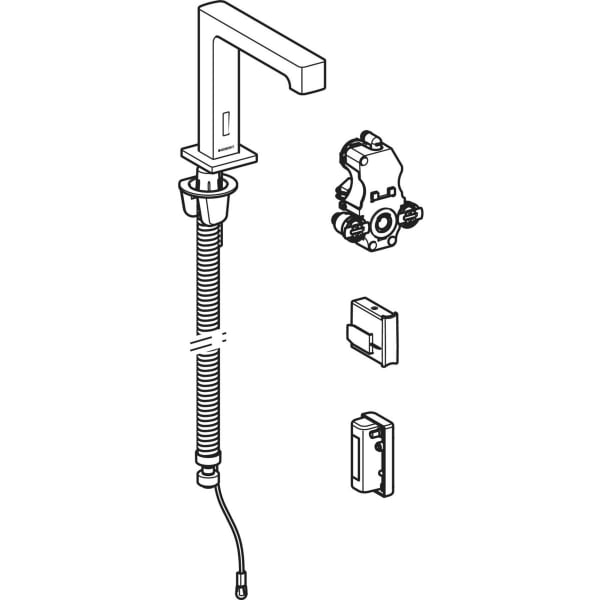 Geberit Brenta WT-Arm., Standmont., Generator für UP-Funkt.Box, m.Misch., hgl.verchr.