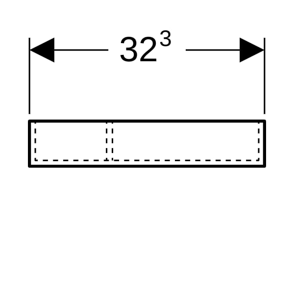 Geberit Xeno2 Schubladeneinsatz T-Teilung 32,3x6,2x15cm, sculturagrau