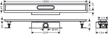 Hansgrohe Komplettset uBox universal für Standardinstall.1000mm für DR FS
