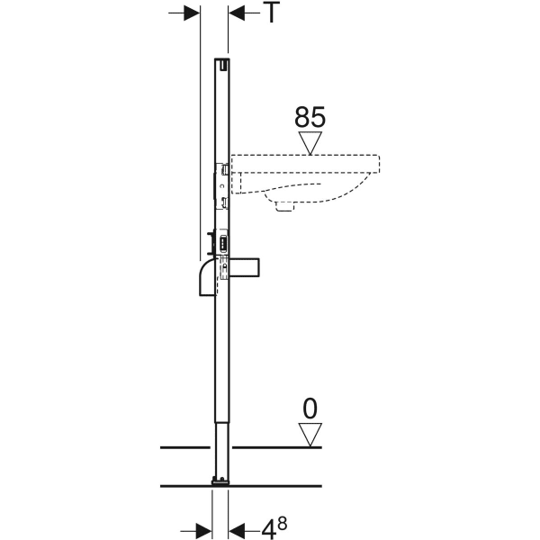 Geberit Duofix Element für WT, 112 cm für Standarmatur