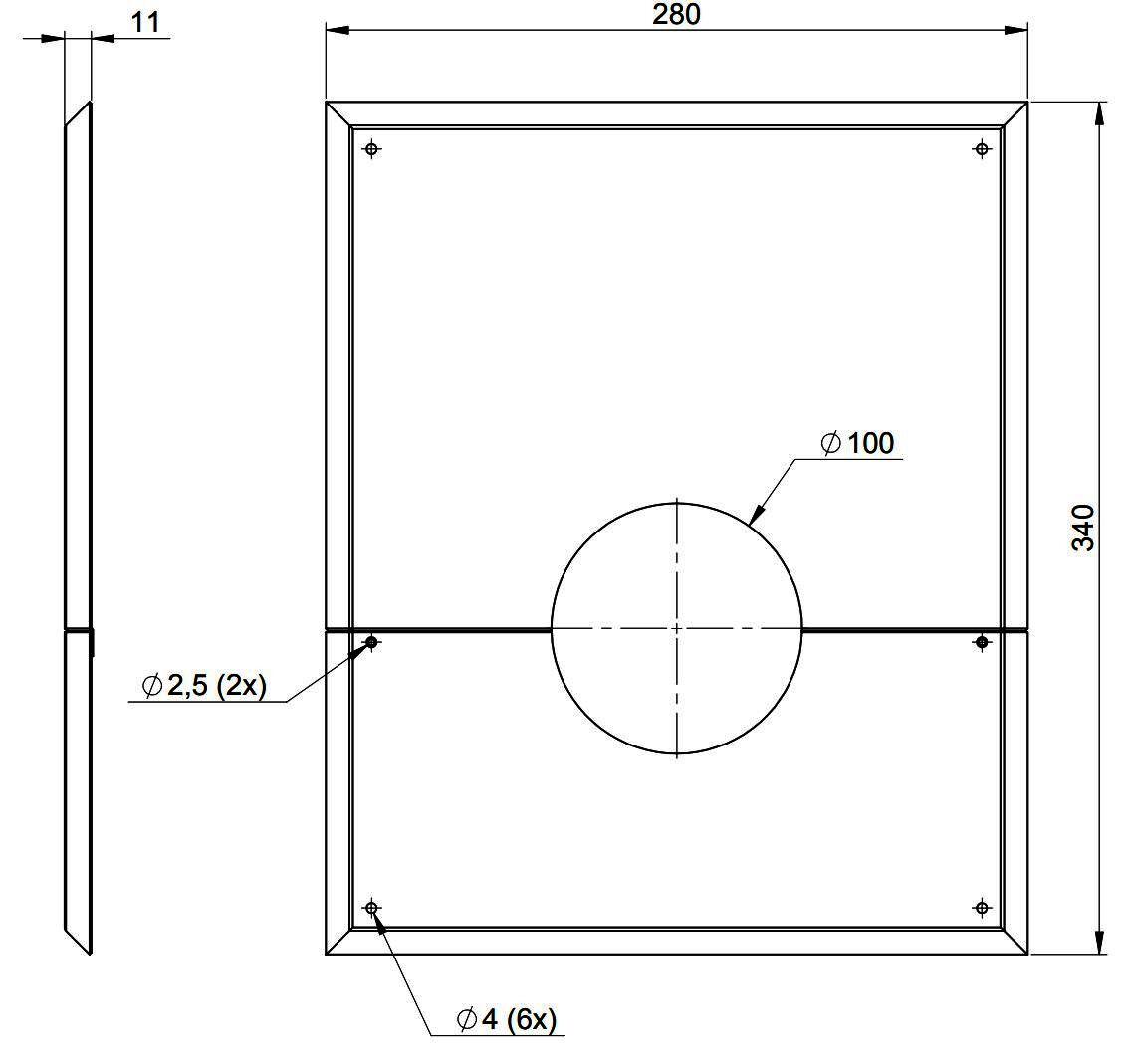 MHG Wandblende geschlossen DN60/100 für Abgassystem Atec