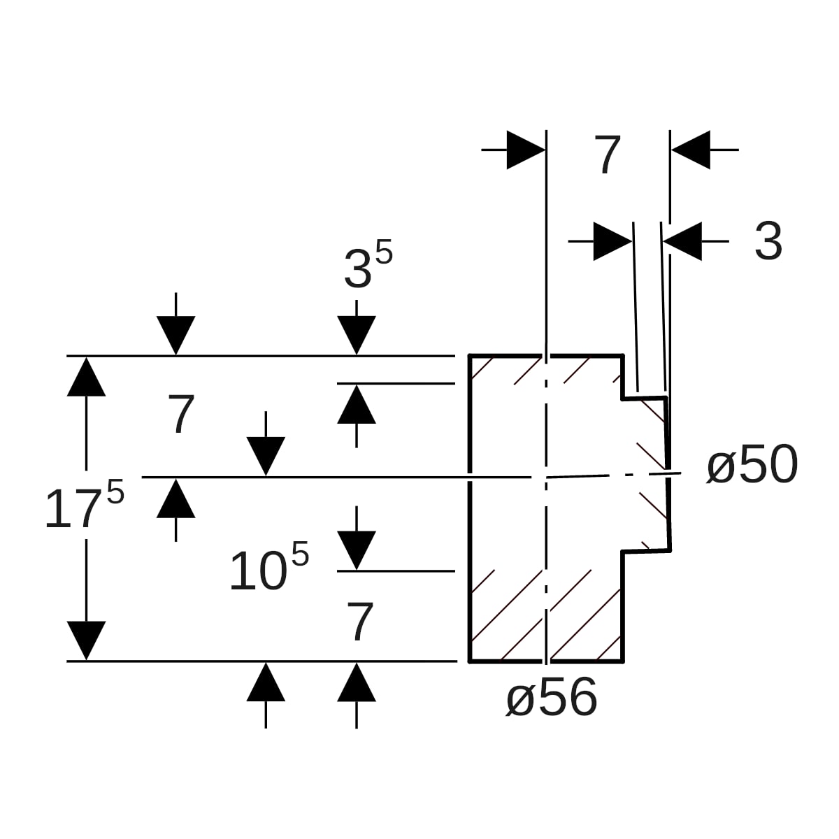 Geberit PE Abzweig 88,5Gr d56/50