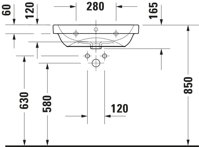 DU D-Code 2.0 Waschtisch, Weiß Hochglanz Rund, 60cm