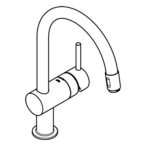 GROHE EH-Spültischbatterie Minta 32918 DN15 herausz. Mousseurauslauf supersteel