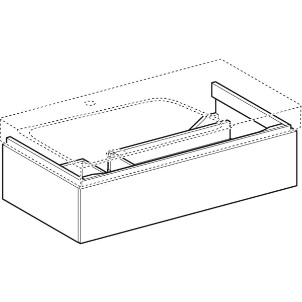Geberit Xeno2 Unterschrank f. WT m. Ablg. re m .1 Schubl., 88x22x46,2cm, weiß