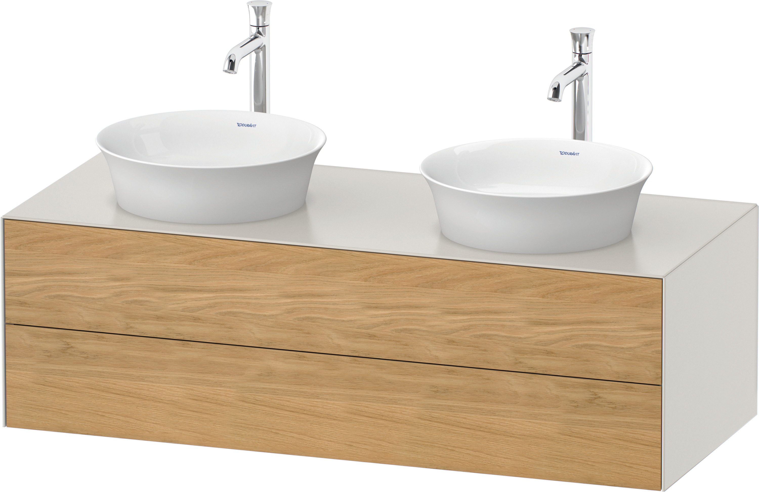 Duravit WTU White Tulip wandh,2 SchKa,beid. 408x1300x550mm,Eiche N.M/Nord.Weiß Sdm