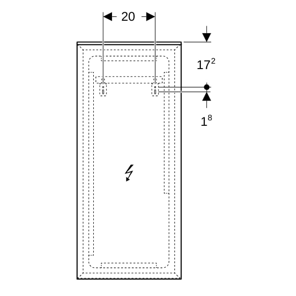 Geberit Xeno2 Lichtspiegel 40x91x5,5cm