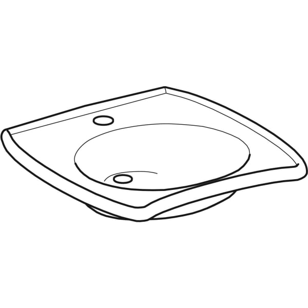 Geberit Vitalis WT, barrierefrei, 55x55cm m. Hl., o. Ül., weiß