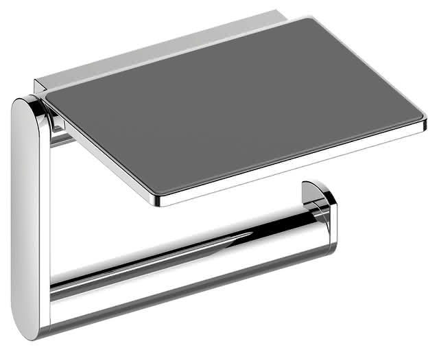 KEUCO Toilettenpapierhalter Plan 14973, m.Ablage,Alu silb.-eloxiert/Chrom-finish