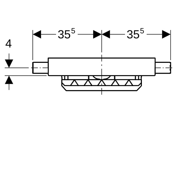 Geberit Kombifix Element für Dusche mit CleanWall Wandablauf d40, H:65-90mm
