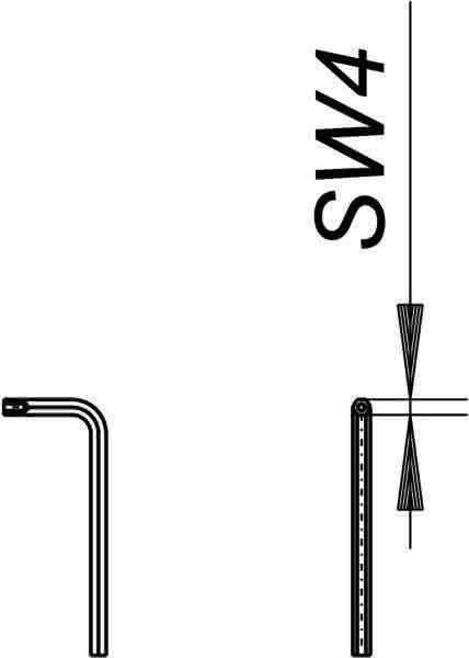 Schlüssel zu Sicherheitsschraube M 6, SW 4