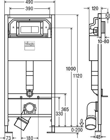 Viega WC Element Prevista Dry  8524.18 Visign for Life 5 in 1120 mm