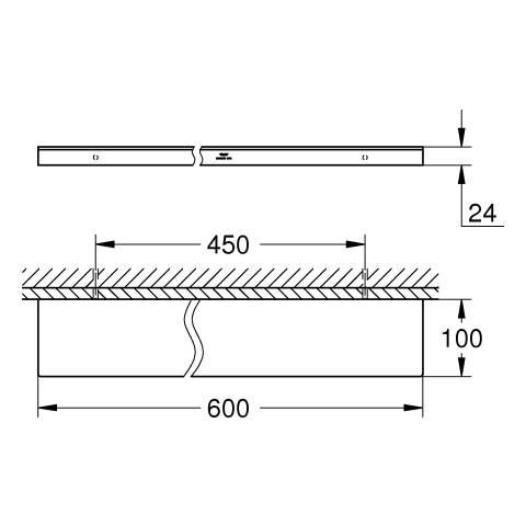GROHE Ablage Allure 40965_1 Wandmontage Glas/cool sunrise gebürstet