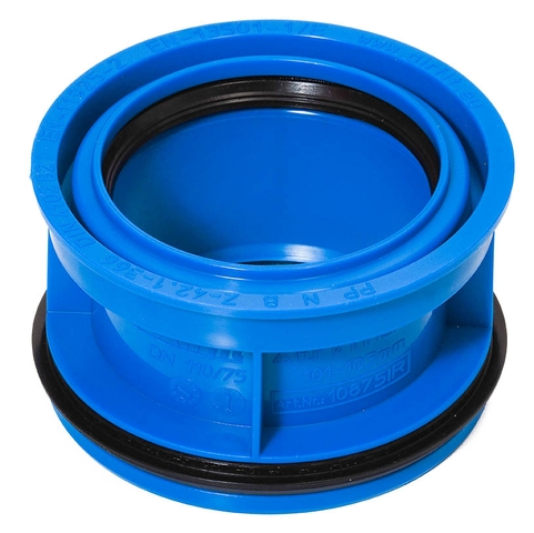 airfit PP-Abwasser-Innen-Reduzierstück DN 110/75, für dickwandige Rohre, blau