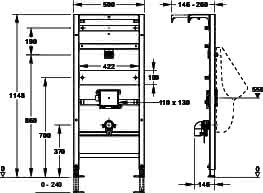 nextVIT Urinal-Element UP-Spülsystem K3 SBH 120 Elektronisch