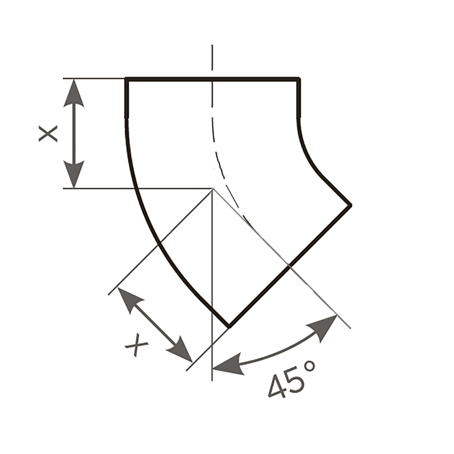SML-Bogen DN 125, 45 Grad