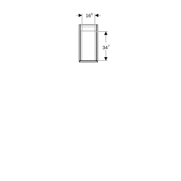 Geberit Hochschrank mit zwei Auszügen 24x180x48cm, Nussbaum