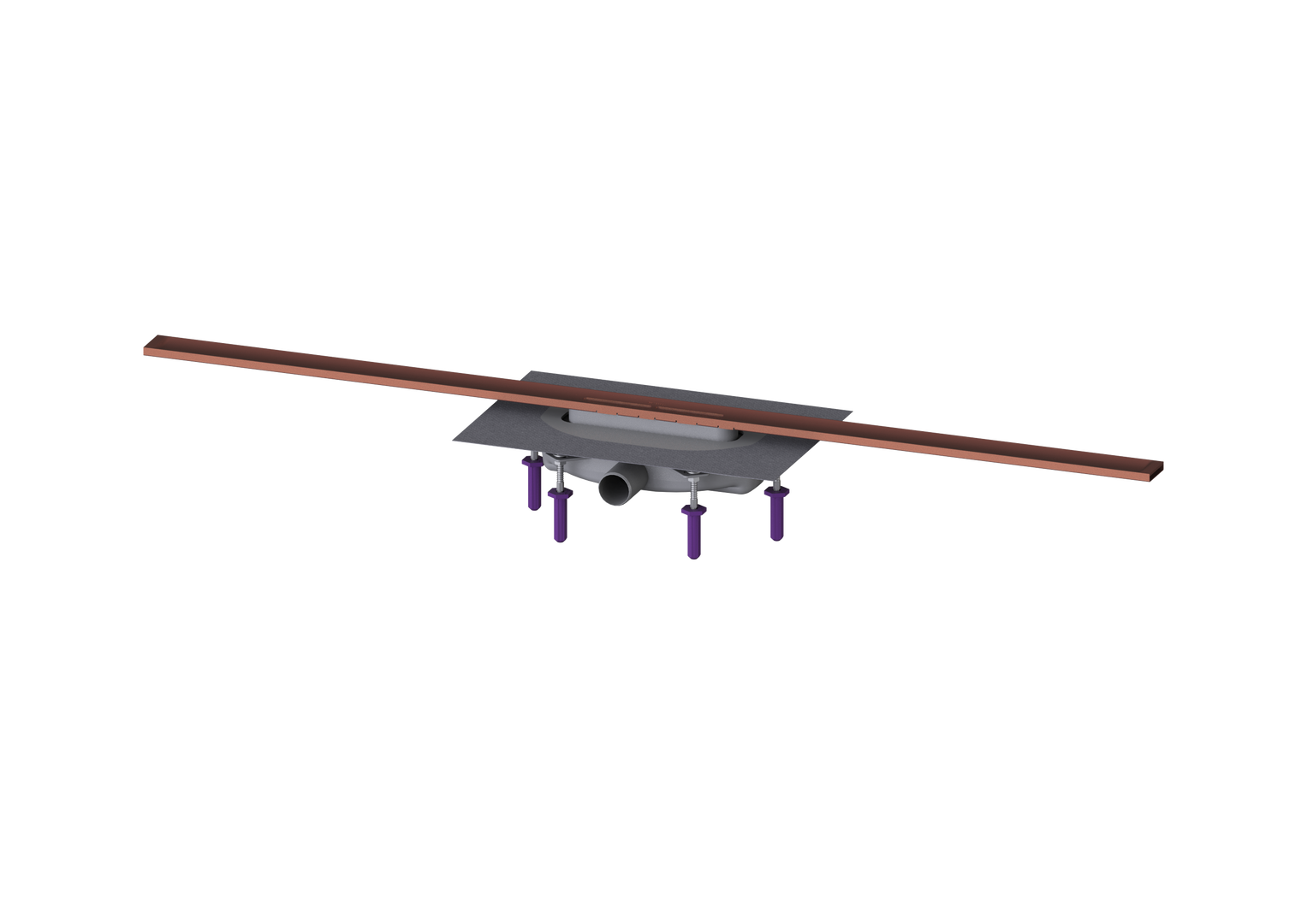 KESSEL-Duschrinne Linearis Infinity 60 L: 1200 mm, DN 40, Copper geb., Megastop