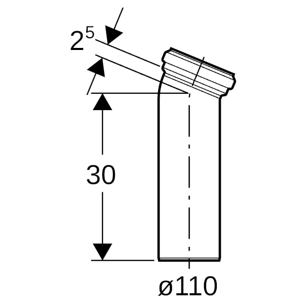 Geberit Anschlussbogen PP 22,5Gr d90/110