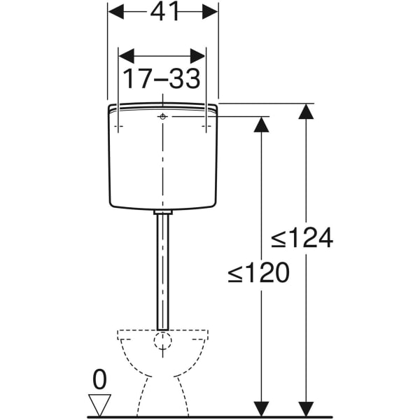 Geberit AP140 AP-Spülkasten 2-Mengen-Sp halbh. WA hinten Mitte, bahamabeige