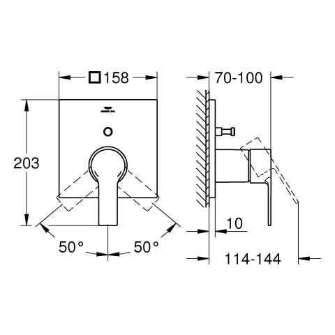 GROHE EH-Wannenbatterie Allure 19315_1 FMS für Rapido SmartBox warm sunset geb.